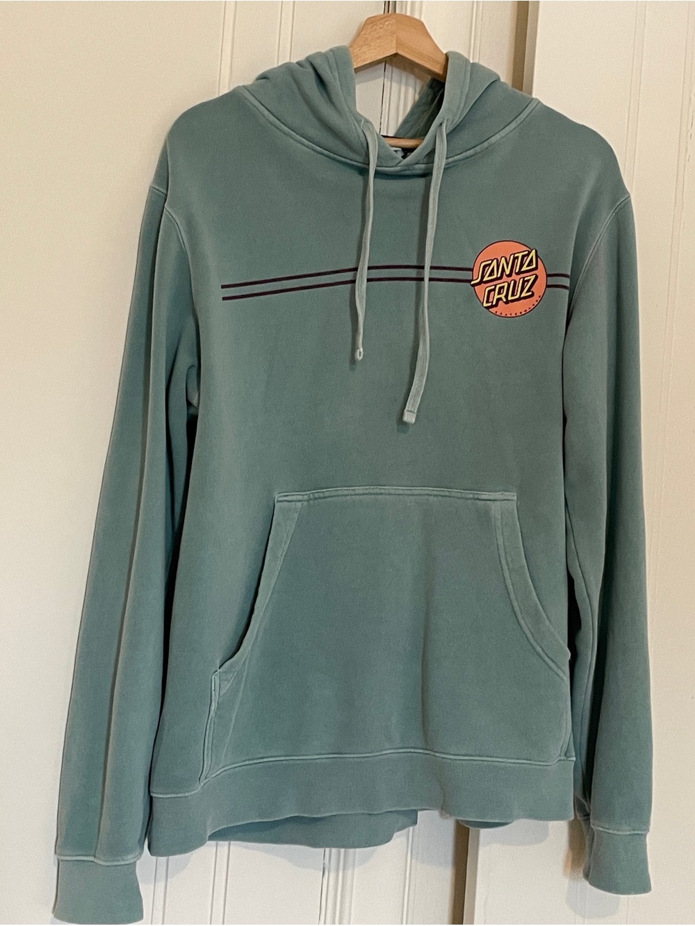 Santa Cruz Skateboards Men's Teal Pullover Hoodie with Logo